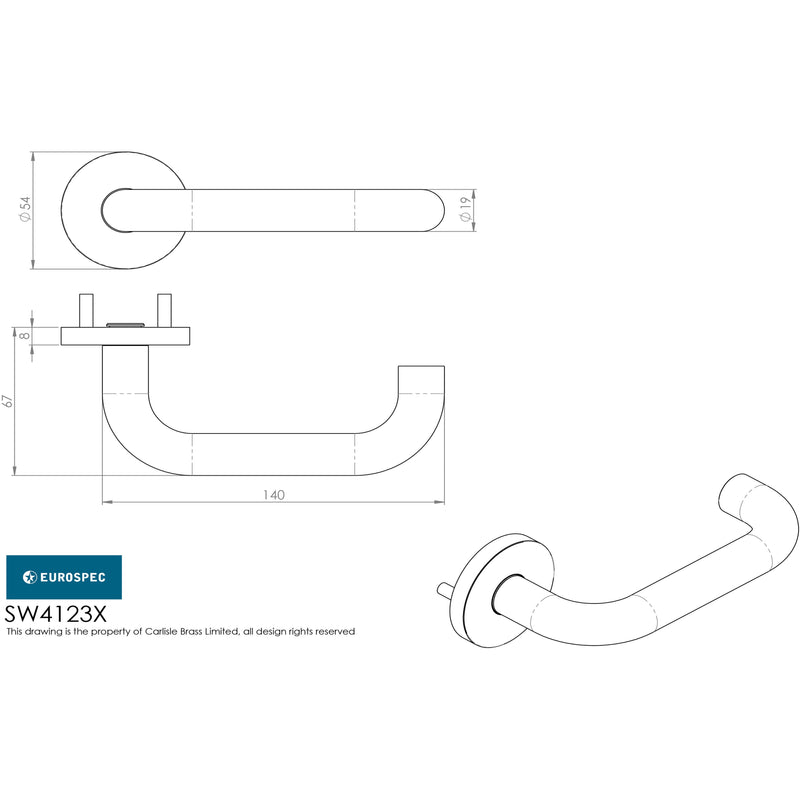 Eurospec - Grade 304 Safety Lever DDA Compliant - Satin Stainless Steel - SW4123X/SSS/G304 - Choice Handles