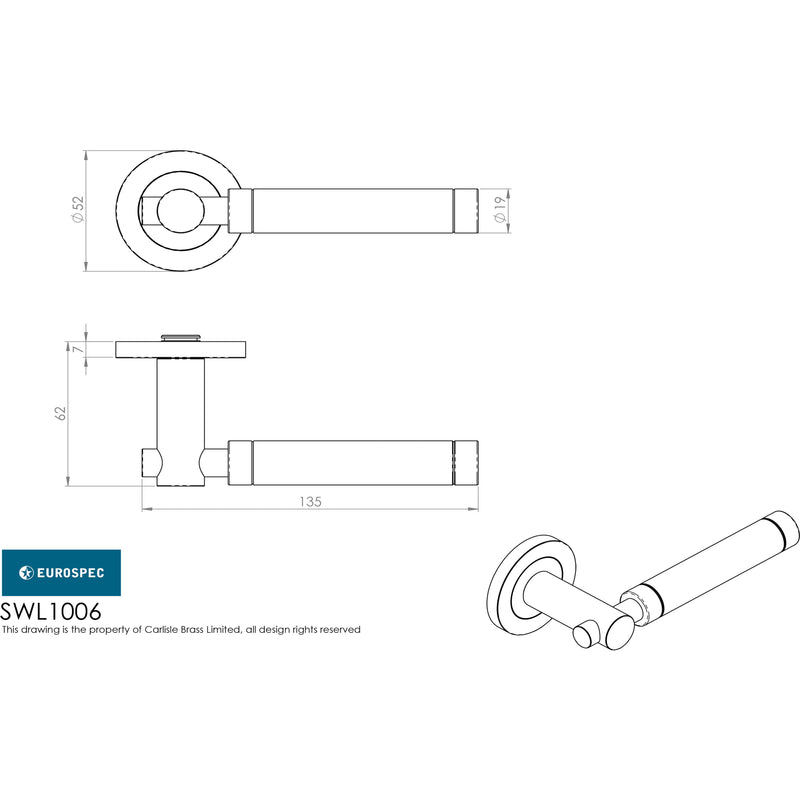 Eurospec - Steelworx SWL Astoria Lever on Rose - Bright/Satin Stainless Steel - SWL1006DUO - Choice Handles