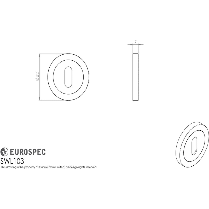 Eurospec - Steelworx SWL Escutcheon - Satin Stainless Steel - SWL103SSS - Choice Handles