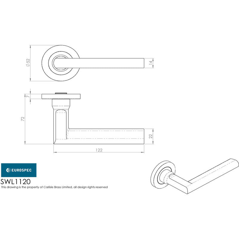 Eurospec - Soho Designer Lever on Threaded Rose - Satin Stainless Steel - SWL1120SSS - Choice Handles