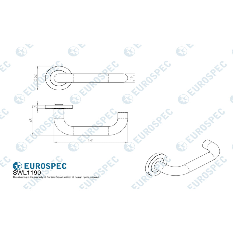 Eurospec - Steelworx SWL Nera Lever on Rosespace Satin Stainless Steel - SWL1190SSS - Choice Handles