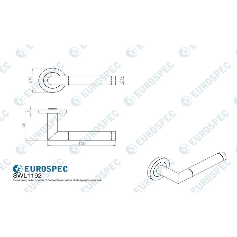 Eurospec - Steelworx SWL Treviri Lever on Rose - Satin Stainless Steel - SWL1192SSS - Choice Handles