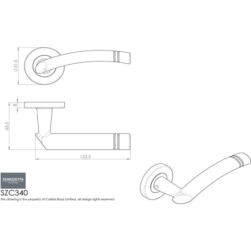 Serozzetta -  Cuarenta Lever on Round Rose - Satin Chrome - SZC340SC - Choice Handles