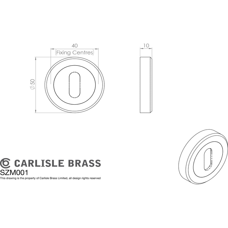 Serozzetta - Serozzetta Euro Profile Escutcheon  - Antique Brass - SZM001AB - Choice Handles