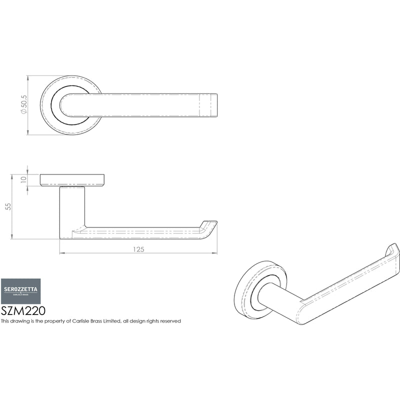 Serozzetta - Concept Lever on Round Rose - Satin Chrome - SZM220SC - Choice Handles