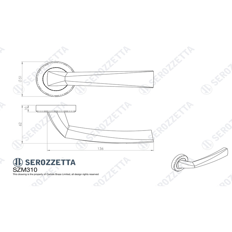 Serozzetta - Scopo Lever on Rose - Matt Black - SZM310MB - Choice Handles
