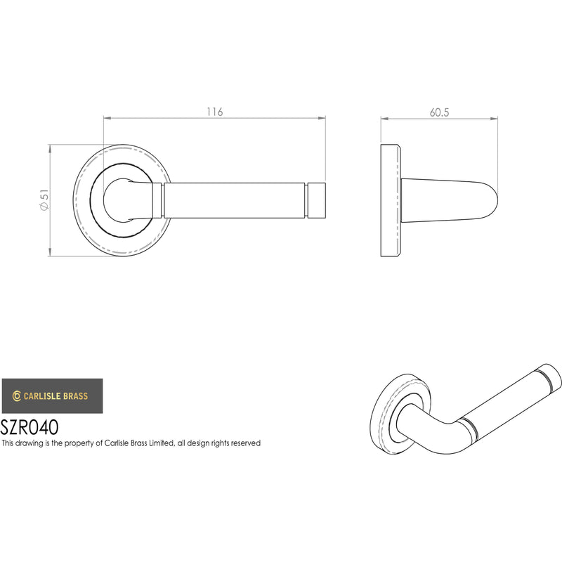 Serozzetta - Quaranta Lever on Rose - Polished Nickel / Satin Nickel - SZR040PNSN - Choice Handles