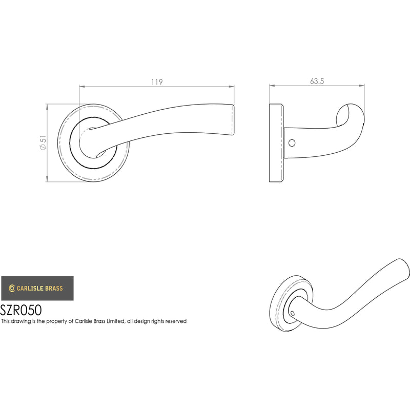 Serozzetta - Cinquanta Lever on Rose - Satin Nickel - SZR050SN - Choice Handles