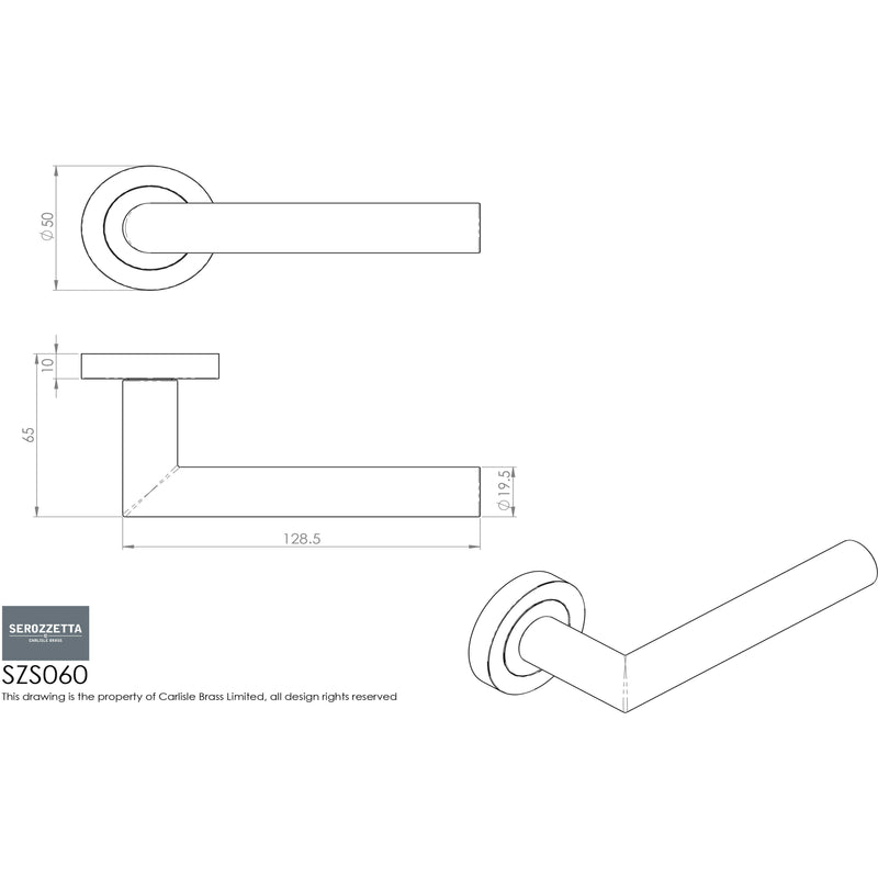 Serozzetta - Morado Lever on Rose - Satin Chrome - SZS060SC - Choice Handles