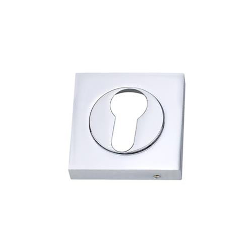 Darcel - Square Euro Profile Escutcheon,Polished Chrome - FSEESC-PC (Pair) - Choice Handles