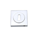Darcel - Square Key Hole Escutcheon, Polished Chrome - FSESC-PC (Pair) - Choice Handles