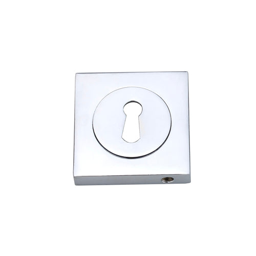 Darcel - Square Key Hole Escutcheon, Polished Chrome - FSESC-PC (Pair) - Choice Handles