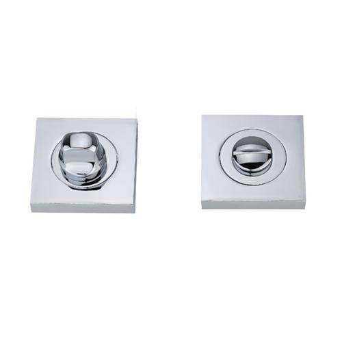 Darcel - Bathroom Square Thumb Turn and Release, Polished Chrome - FWCSTT-PC - Choice Handles