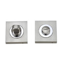 Darcel - Bathroom Square Thumb Turn and Release, Satin Nickel/Polished Chrome - FWCSTT-SNCP - Choice Handles