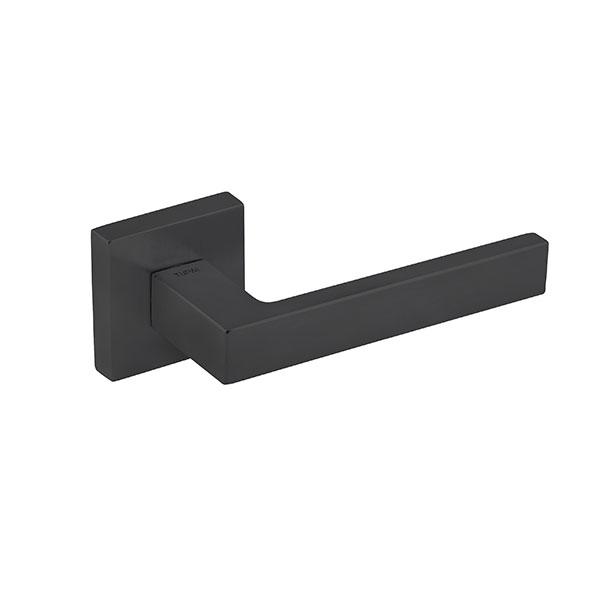 Tupai Rapido QuadraLine Rillo Designer Lever on Square Rose - Pearl Black - Choice Handles