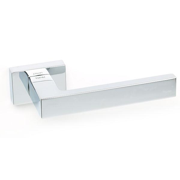 Tupai Rapido QuadraLine Rillo Designer Lever on Square Rose - Bright Polished Chrome - Choice Handles