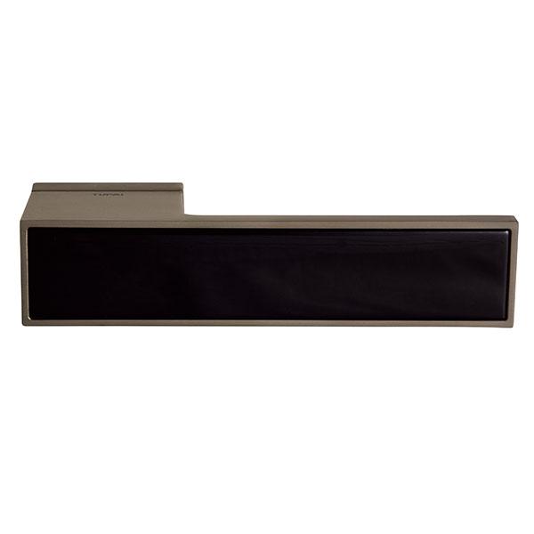 Tupai Rapido VersaLine Josa Designer Lever on Long Rose - Pearl Black Decorative Plate - Titanium - T3084LMBTT - Choice Handles