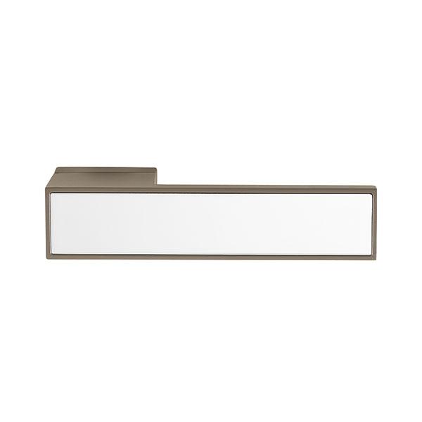 Tupai Rapido VersaLine Josa Designer Lever on Long Rose - White Decorative Plate - Titanium - T3084LWHTT - Choice Handles