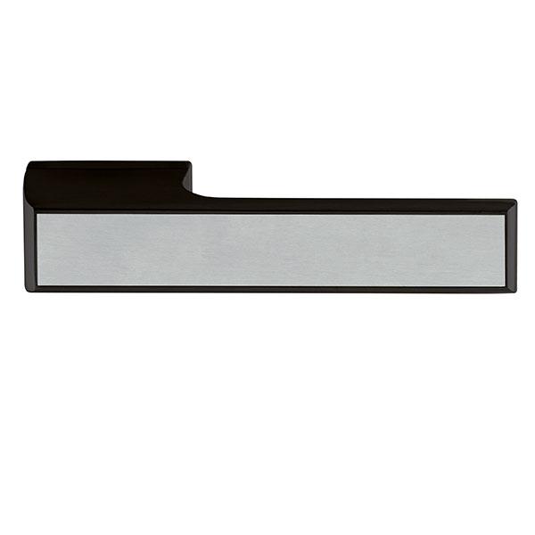 Tupai Rapido VersaLine Tobar Designer Lever on Long Rose - Satin Stainless Steel Decorative Plate - Matt Black - T3089LSSSMB - Choice Handles