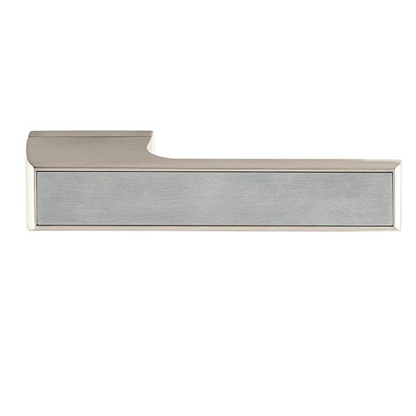 Tupai Rapido VersaLine Tobar Designer Lever on Long Rose - Satin Stainless Steel Decorative Plate - Pearl Nickel - T3089LSSSPL - Choice Handles