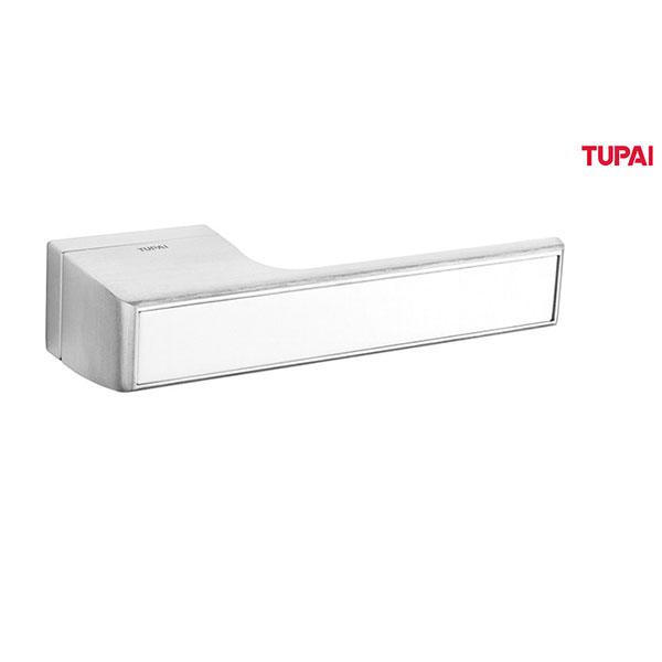 Tupai Rapido VersaLine Tobar Designer Lever on Long Rose - Satin Stainless Steel Decorative Plate - Satin Chrome - T3089LSSSSC - Choice Handles