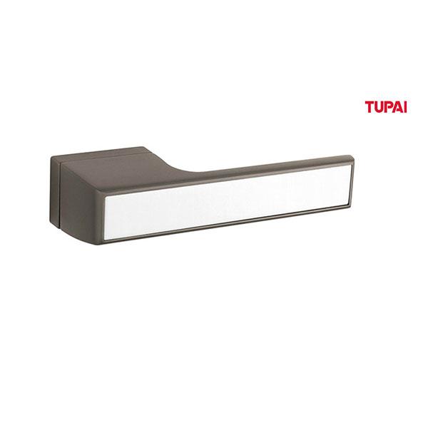 Tupai Rapido VersaLine Tobar Designer Lever on Long Rose - Satin Stainless Steel Decorative Plate - Titanium - T3089LSSSTT - Choice Handles