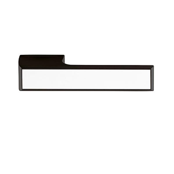 Tupai Rapido VersaLine Tobar Designer Lever on Long Rose - White Decorative Plate - Matt Black - T3089LWHMB - Choice Handles