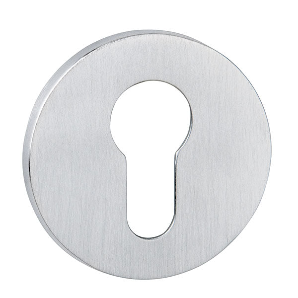 Tupai Rapido CurvaLine Euro Escutcheon on Round Rose - Bright Polished Chrome (Pair) - TESCERPC - Choice Handles