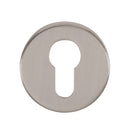Tupai Rapido CurvaLine Euro Escutcheon on Round Rose - Pearl Nickel (Pair) - TESCERPL - Choice Handles