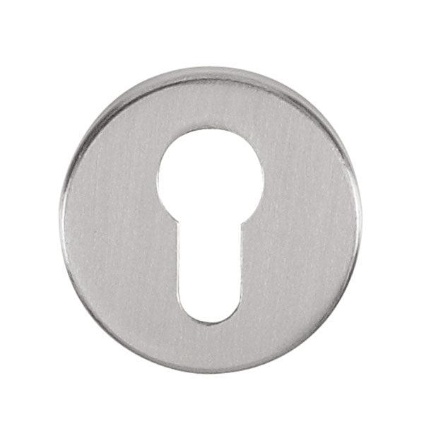 Tupai Rapido CurvaLine Euro Escutcheon on Round Rose - Satin Chrome (Pair) - TESCERSC - Choice Handles