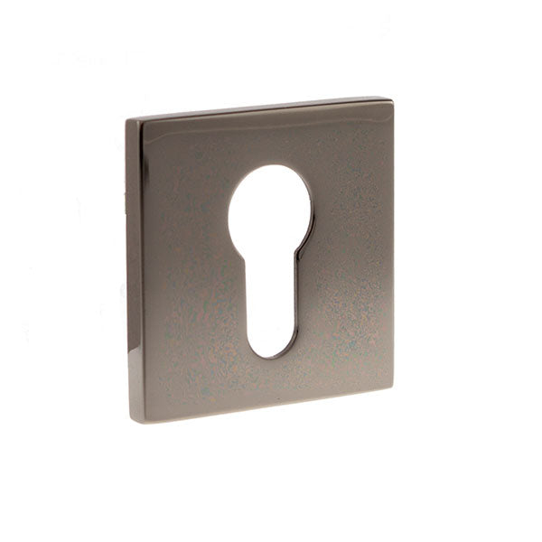 Tupai Rapido 5S Line Euro Escutcheon on 5mm Slimline Square Rose - Black Satin Nickel (Pair) - TESCES5SBSN - Choice Handles