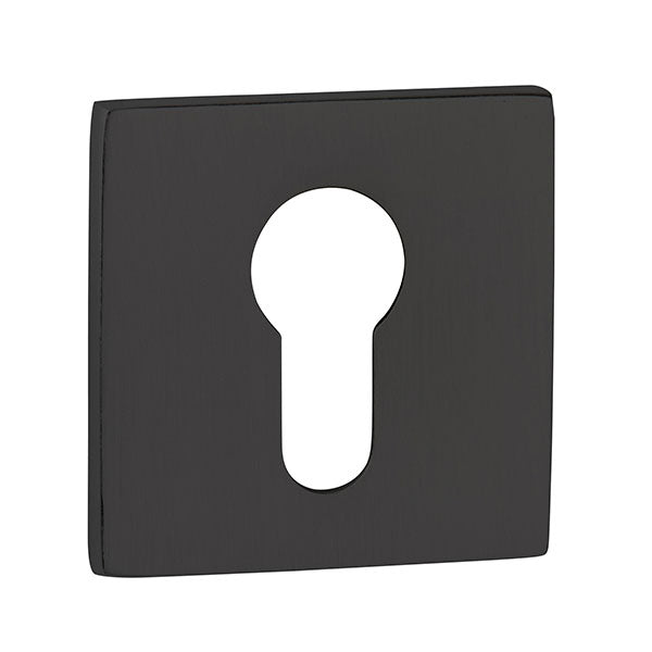 Tupai Rapido 5S Line Euro Escutcheon on 5mm Slimline Square Rose - Pearl Black (Pair) - TESCES5SMB - Choice Handles