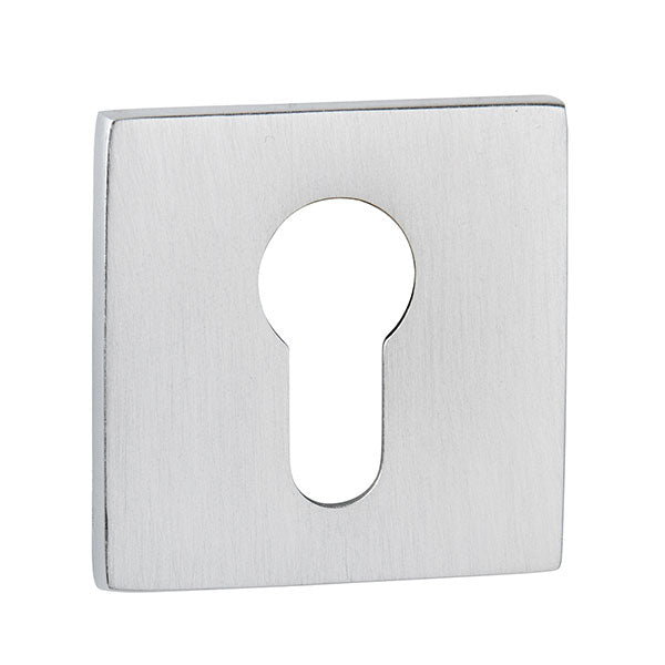 Tupai Rapido 5S Line Euro Escutcheon on 5mm Slimline Square Rose - Satin Chrome (Pair) - TESCES5SSC - Choice Handles