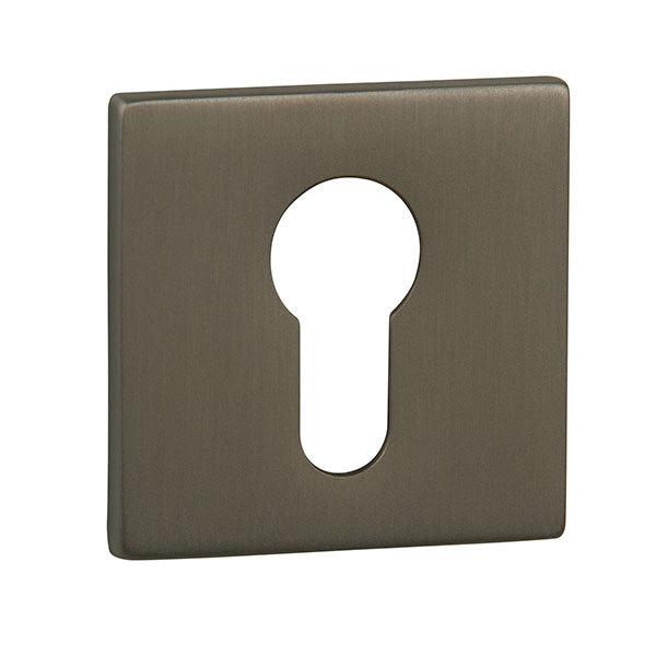 Tupai Rapido 5S Line Euro Escutcheon on 5mm Slimline Square Rose - Titanium (Pair) - TESCES5STT - Choice Handles