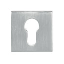 Tupai Rapido Curva/QuadraLine Euro Escutcheon on Square Rose - Satin Chrome (Pair) -TESCESSC - Choice Handles