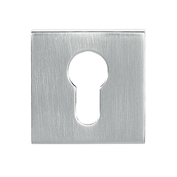 Tupai Rapido Curva/QuadraLine Euro Escutcheon on Square Rose - Satin Chrome (Pair) -TESCESSC - Choice Handles