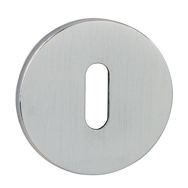 Tupai Rapido 5S Line Key Escutcheon on 5mm Slimline Round Rose - Satin Chrome (Pair) - TESCKR5SSC - Choice Handles