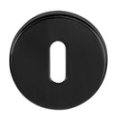 Tupai Rapido CurvaLine Key Escutcheon on Round Rose - Pearl Black (Pair) - TESCKRMB - Choice Handles