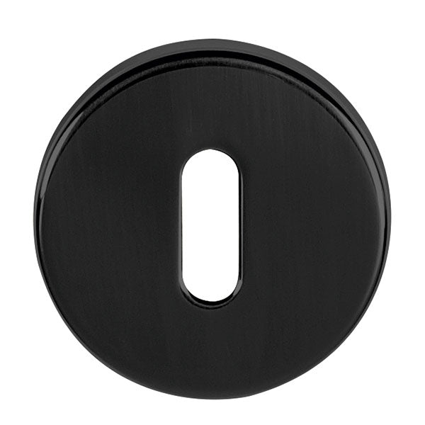 Tupai Rapido CurvaLine Key Escutcheon on Round Rose - Pearl Black (Pair) - TESCKRMB - Choice Handles