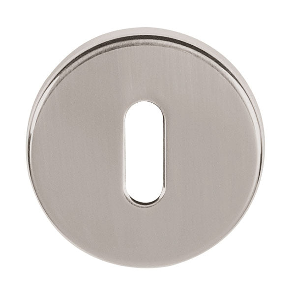 Tupai Rapido CurvaLine Key Escutcheon on Round Rose - Pearl Nickel (Pair) - TESCKRPL - Choice Handles