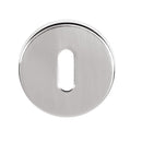 Tupai Rapido CurvaLine Key Escutcheon on Round Rose - Satin Chrome (Pair) - TESCKRSC - Choice Handles