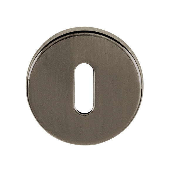 Tupai Rapido CurvaLine Key Escutcheon on Round Rose - Titanium (Pair) - TESCKRTT - Choice Handles