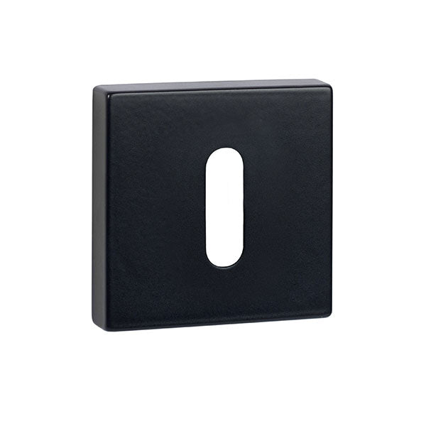 Tupai Rapido Curva/QuadraLine Key Escutcheon on Square Rose - Pearl Black - TESCKSMB - Choice Handles