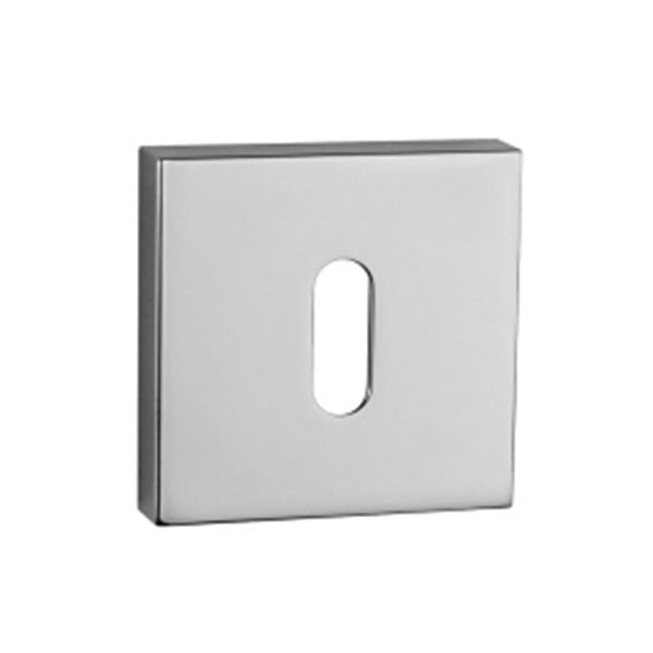 Tupai Rapido Curva/QuadraLine Key Escutcheon on Square Rose - Bright Polished Chrome - TESCKSPC - Choice Handles