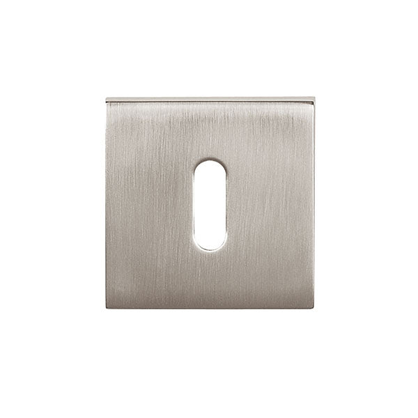 Tupai Rapido Curva/QuadraLine Key Escutcheon on Square Rose - Pearl Nickel - TESCKSPL - Choice Handles