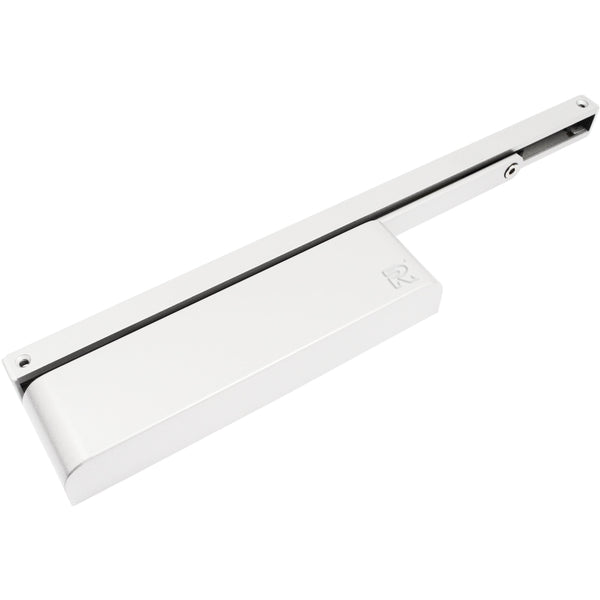 Rutland TS.24.WH Ezykam Overhead Slide Arm Door Closer - White - Choice Handles