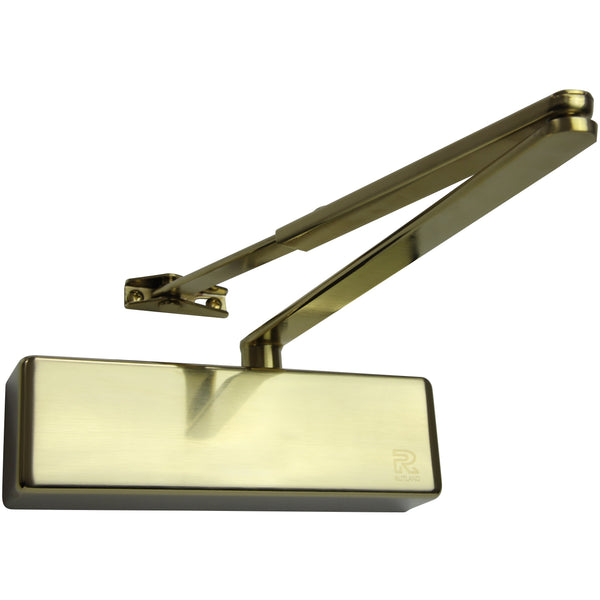 Rutland® TS.3204.SLFB.SBSB - Size 3 Overhead Door Closer - Satin Brass - Choice Handles