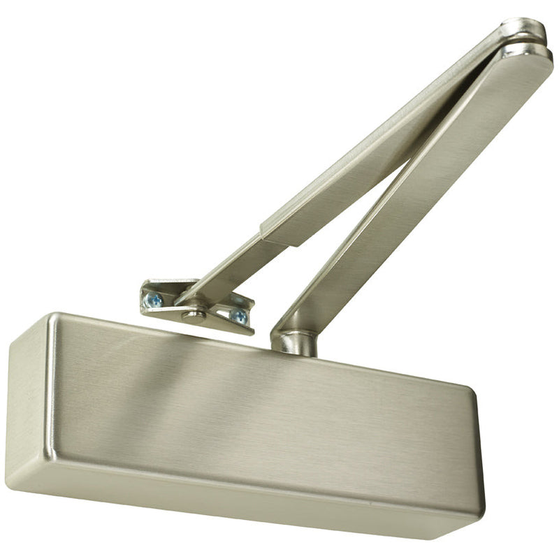 Rutland® TS.3204BC.SLFB.SNPSNP - Size 3 Overhead Door Closer With Back Check- Satin Nickel - Choice Handles