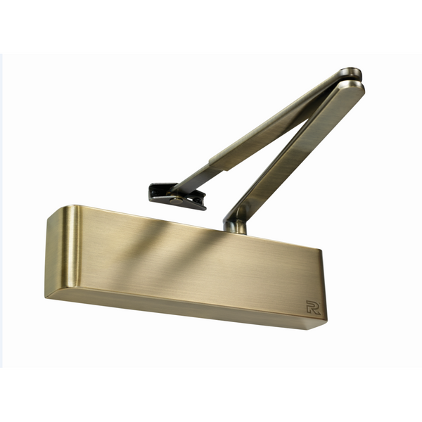 Rutland TS.9205BC.SRFB.ABAB - Overhead Door Closer With Back Check, Size EN 2-5  - Antique Brass - Choice Handles
