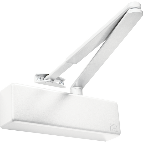 Rutland® TS.3204.SLFB.WHWH - Size 3 Overhead Door Closer - White - Choice Handles